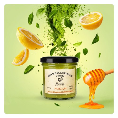 Matcha/citron v medu - Velikost balení: 200g