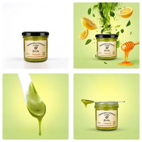 Matcha/citron v medu - Velikost balení: 200g